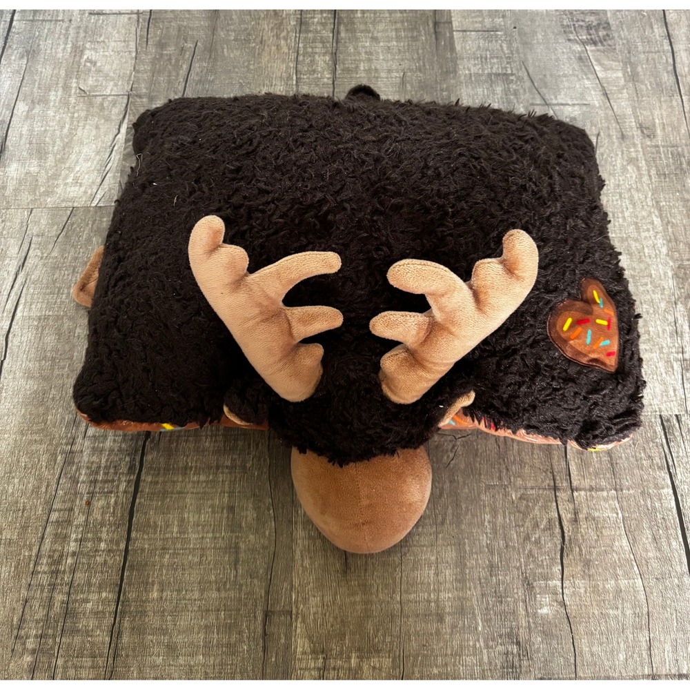 Pillow Pets Chocolate Moose Sweet Scented Plush Folding Pillow Dark Brown Moose